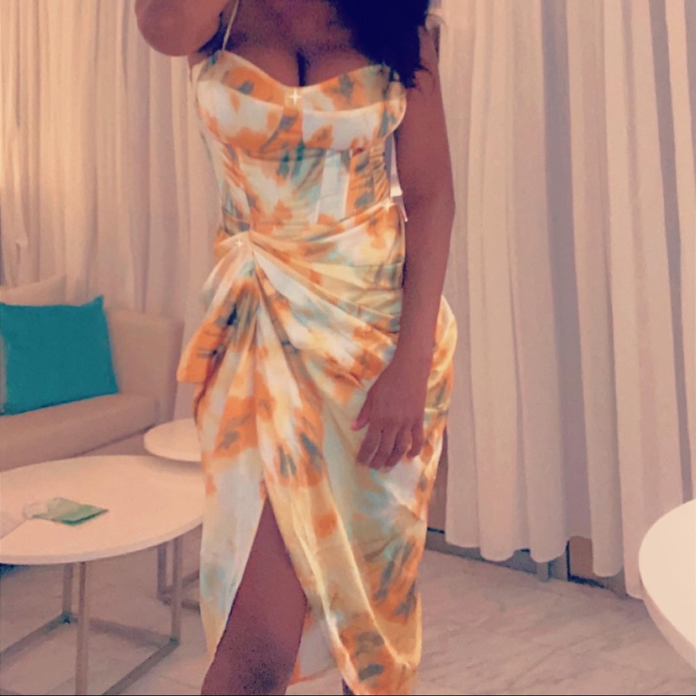 Printed two piece shirt and skirt set
